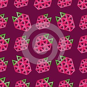 Strawberry seamless pattern - vector texture