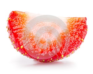 Strawberry slice isolated on white