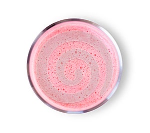 Strawberry smoothie juice or strawberries milkshake