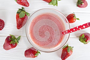 Strawberry smoothies colorful fruit juice milkshake blend beverage healthy.