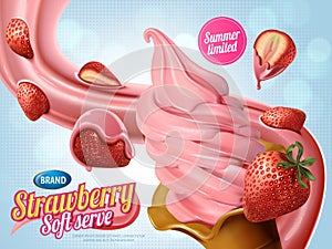 Strawberry soft serve