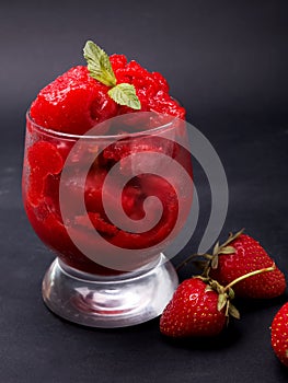 Strawberry sorbet