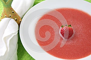 Strawberry Soup with Single Strawberry