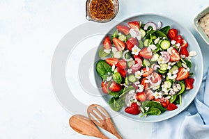 Strawberry Spinach Salad. top view