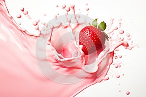 Strawberry splash in pink milk