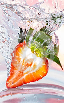 Strawberry in water