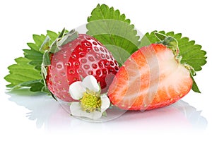 Strawberry strawberries berry berries fruit fruits isolated on w
