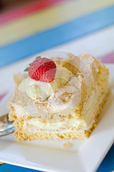 Strawberry tart close-up