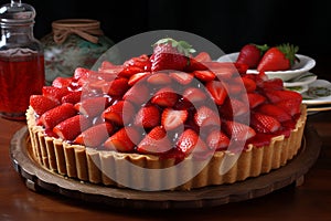 Strawberry tart jelly. Generate Ai