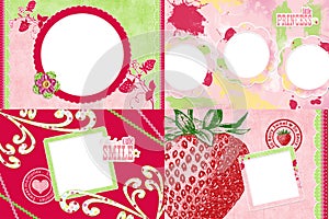 Strawberry themed photo frames