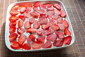 Homemade Strawberry Tiramisu photo