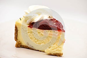 Strawberry Topped Cheesecake Dessert, Isolated photo