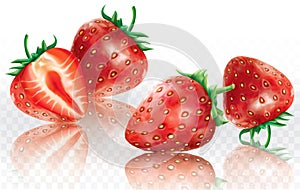 Strawberry on transparent background