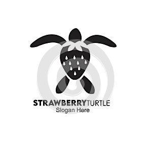 Strawberry turtle logo design concept