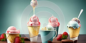 Strawberry and Vanilla Ice Cream