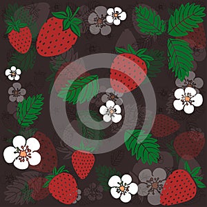 Strawberry vector pattern