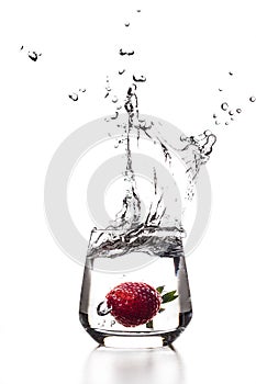 Strawberry very big splash photo