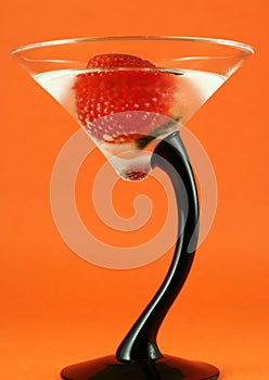 Strawberry in water photo