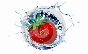 Strawberry in water