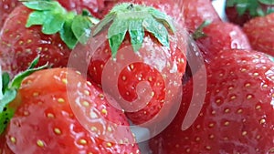 strawberry water splashes, healthy slow motion