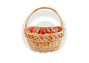 Strawberry in a wattled basket