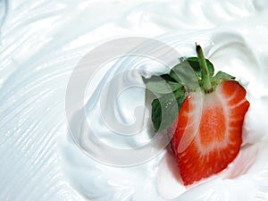 Strawberry on whip photo