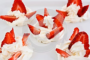 Strawberry with whipped cream