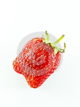 Strawberry on white backgroumd .