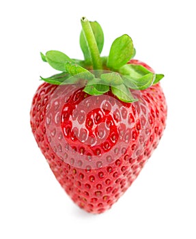 Strawberry on white background. Fresh ripe fruit closeup