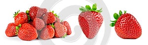 Strawberry on white background. Fresh sweet fruit closeup
