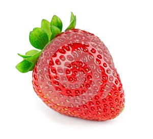 Strawberry on white background. Fresh sweet fruit closeup