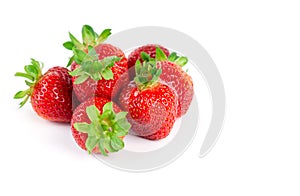 Strawberry on white background. Fresh sweet fruit closeup