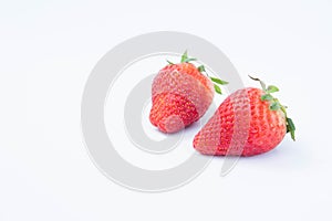 The Strawberry on white background fruit& x27;s healthful cordial, useful