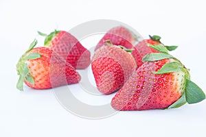 The Strawberry on white background fruit& x27;s healthful cordial, useful