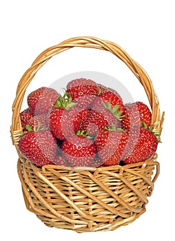 Strawberry in a wicker basket
