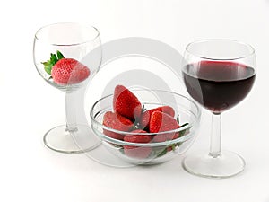 Strawberry and wineglass