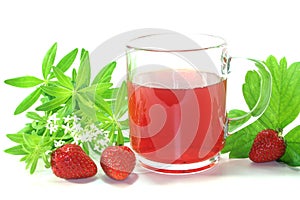 Strawberry-woodruff tea