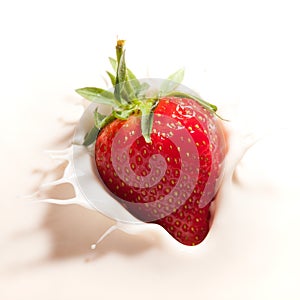 Strawberry in yogurt