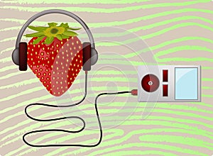 Strawbery listening music player