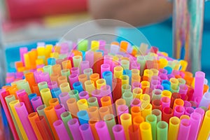 Straws colorful multicolor