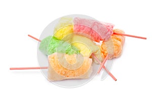 Straws with yummy cotton candy