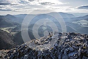 Strážovské hory z vrchu Vapec, Slovensko
