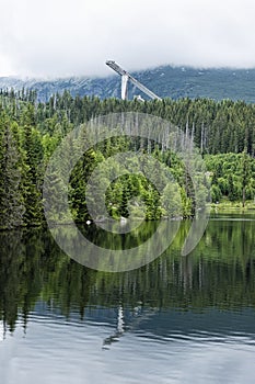 Štrbské pleso, Slovensko, sezónní přírodní scenérie