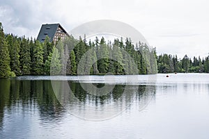 Štrbské pleso, Slovensko, sezónna prírodná scenéria