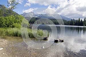 Štrbské pleso, Vysoké Tatry, Slovensko, časné letní ráno