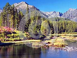 Štrbské Pleso vo Vysokých Tatrách v lete