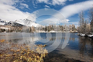 Štrbské Pleso v zimě ve Vysokých Tatrách