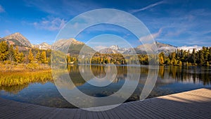 The Strbske pleso, mountain lake in High Tatras National Park