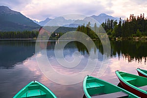 Strbske pleso mountain lake, Slovakia