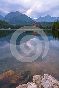 Strbske pleso mountain lake, Slovakia